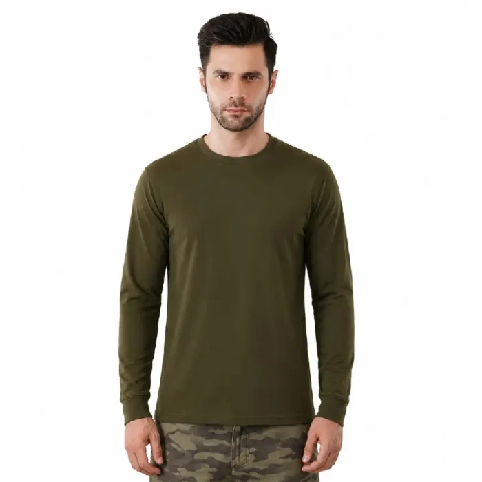 Cotton Spandex Round Neck Tshirt Full Sleeve